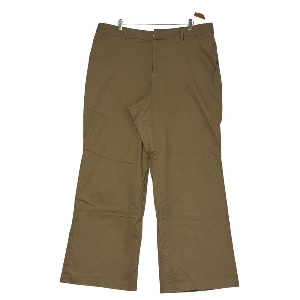 Good American Tan Wide Leg Chino Trousers Khaki Pants Womens Size 16 High Rise